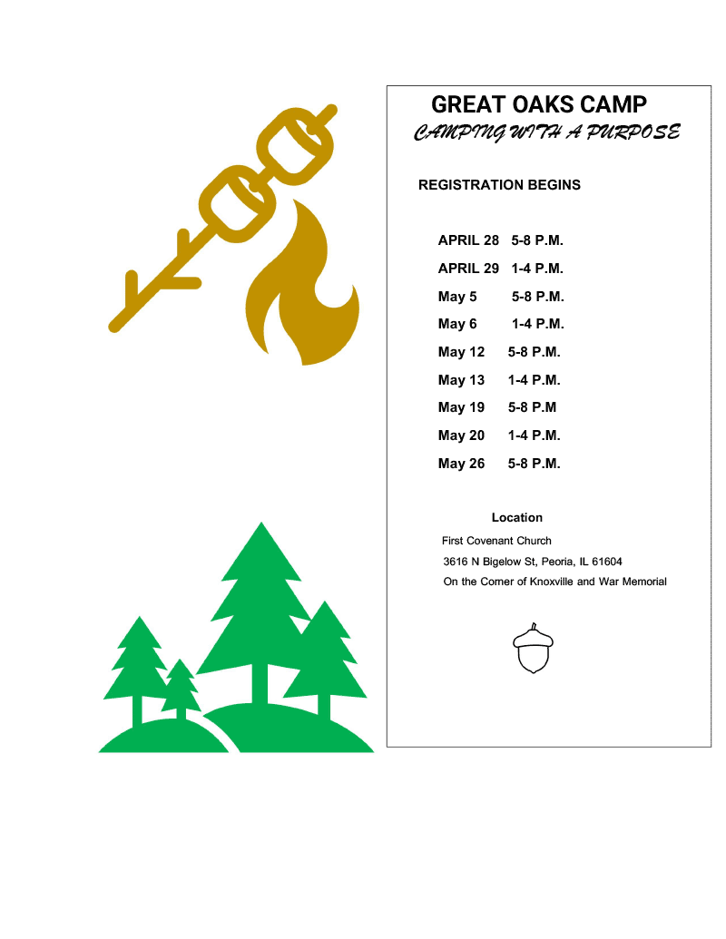 RegistrationDates2023 Great Oaks Camp